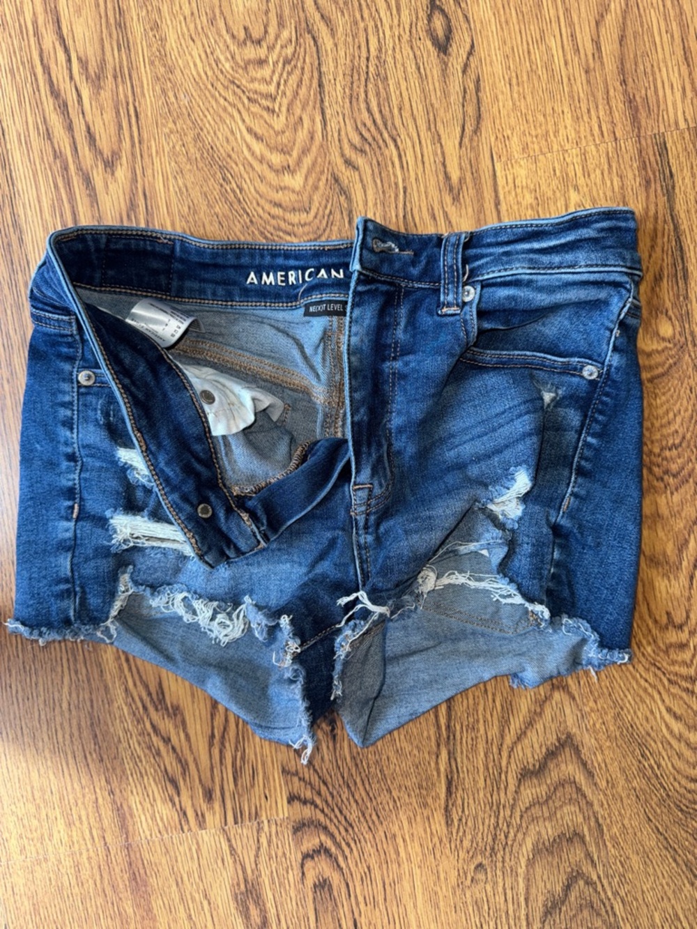 American Eagle Outfitters Blue Distressed Denim Cutoff Shorts